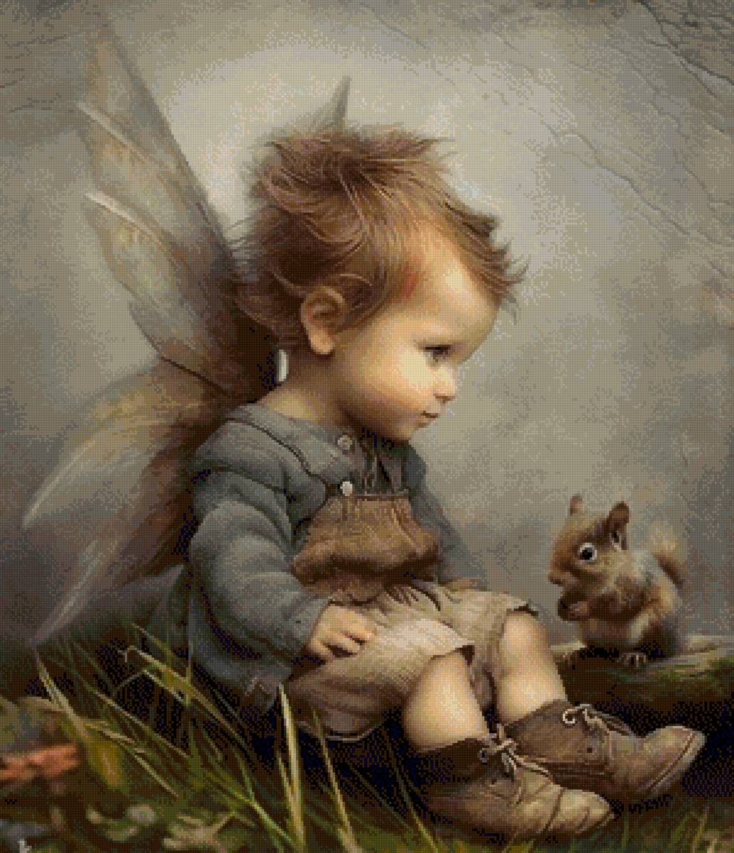 fairy with squirrel - предпросмотр
