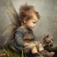 fairy with squirrel