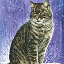 Схема вышивки «Кот зимой»