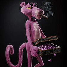 Схема вышивки «Розовая пантера»