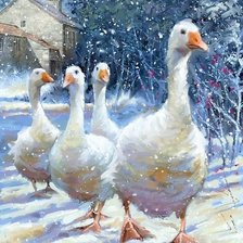 Схема вышивки «гуси»