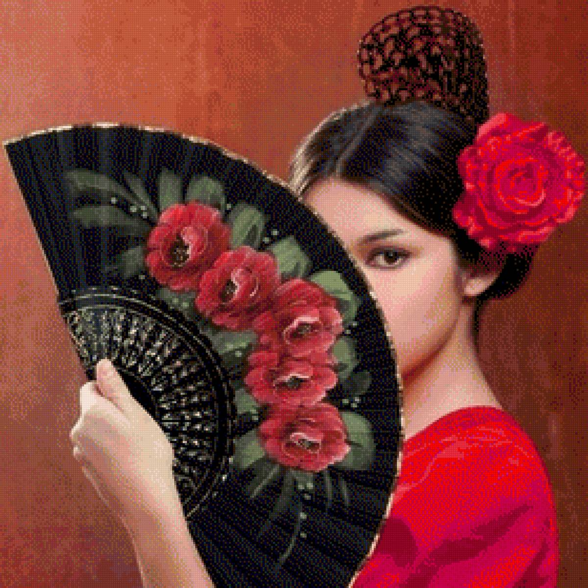 Mujer con abanico - предпросмотр