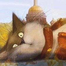 Схема вышивки «кот пончик отдыхает у исаакиевского собора»»