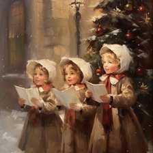 Схема вышивки «christmas carolers»