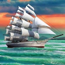 Схема вышивки «Море, парус»