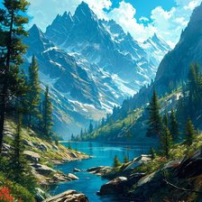 Схема вышивки «.Горы. Ручей»