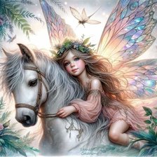 Схема вышивки «Hada en caballo»