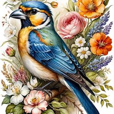 Схема вышивки «птица»