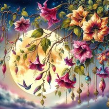 Схема вышивки «Цветущая луна»