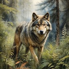 Схема вышивки «Волк»