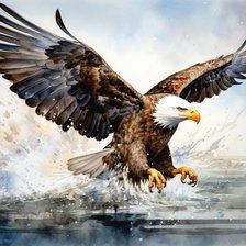 Схема вышивки «Белоголовый орлан. Акварель»