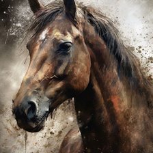 Лошадь. Акварель