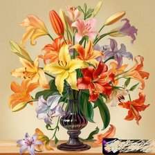 Схема вышивки «букет лилий»