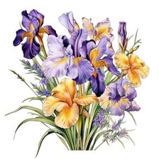 Схема вышивки «ирисы»