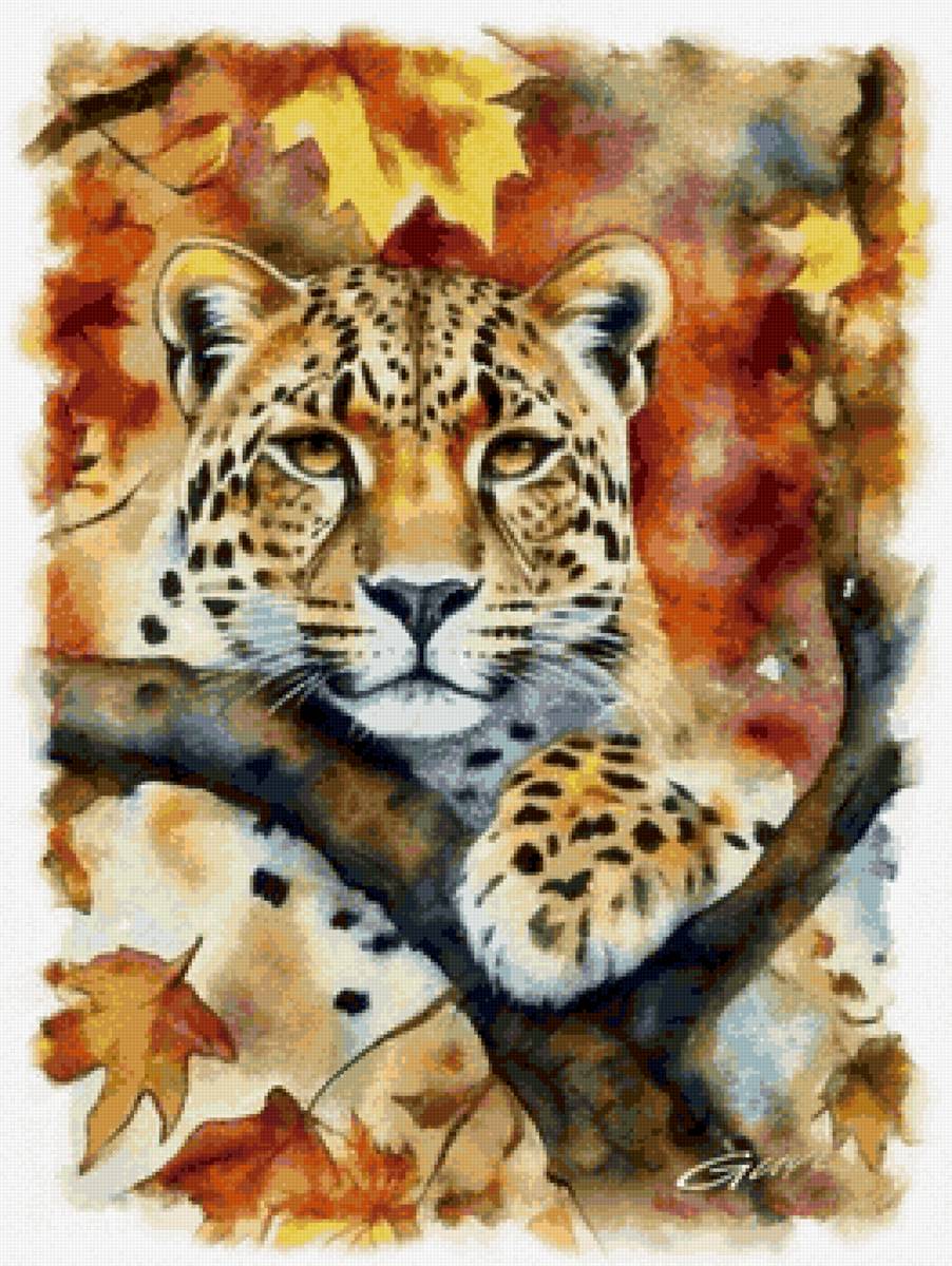 леопард - рисунок - предпросмотр