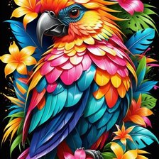 Схема вышивки «попугай»