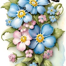 Схема вышивки «незабудки»