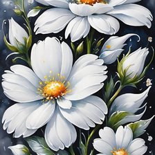 Схема вышивки «ромашки»