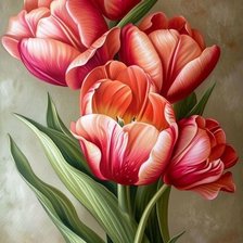 Схема вышивки «Красные тюльпаны»