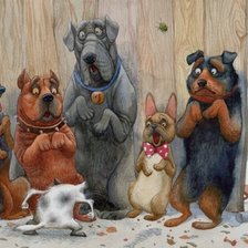 Схема вышивки «Смешные собачки»