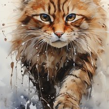 Схема вышивки «Кот акварель»