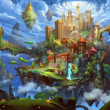 Схема вышивки «Парящий замок Эльфов»