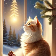 Схема вышивки «Лунный кот»