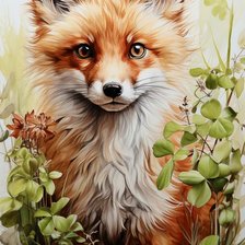 Схема вышивки «лисенок»