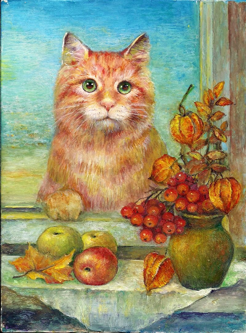 Натюрморт с котиками - художники - оригинал