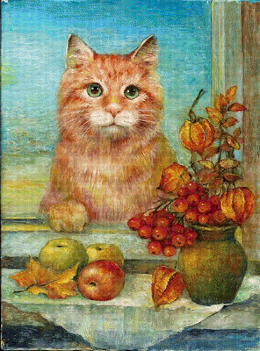 Натюрморт с котиками - художники - предпросмотр