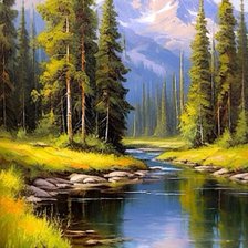 Схема вышивки «Горы. Конец лета»