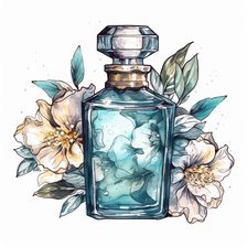 Схема вышивки «Цветы акварель голубая»