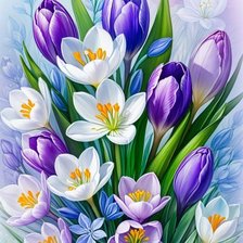 Схема вышивки «Весенние цветы»