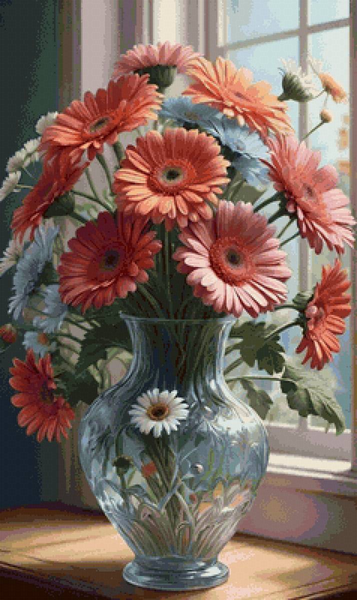 Ваза с цветами - предпросмотр