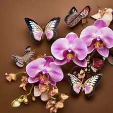 Схема вышивки «орхидеи»