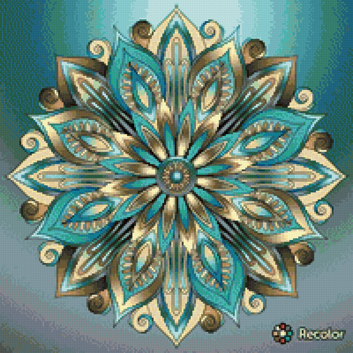 Мандала бирюза - предпросмотр