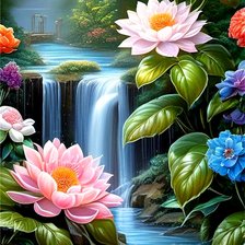 Цветы,водопады
