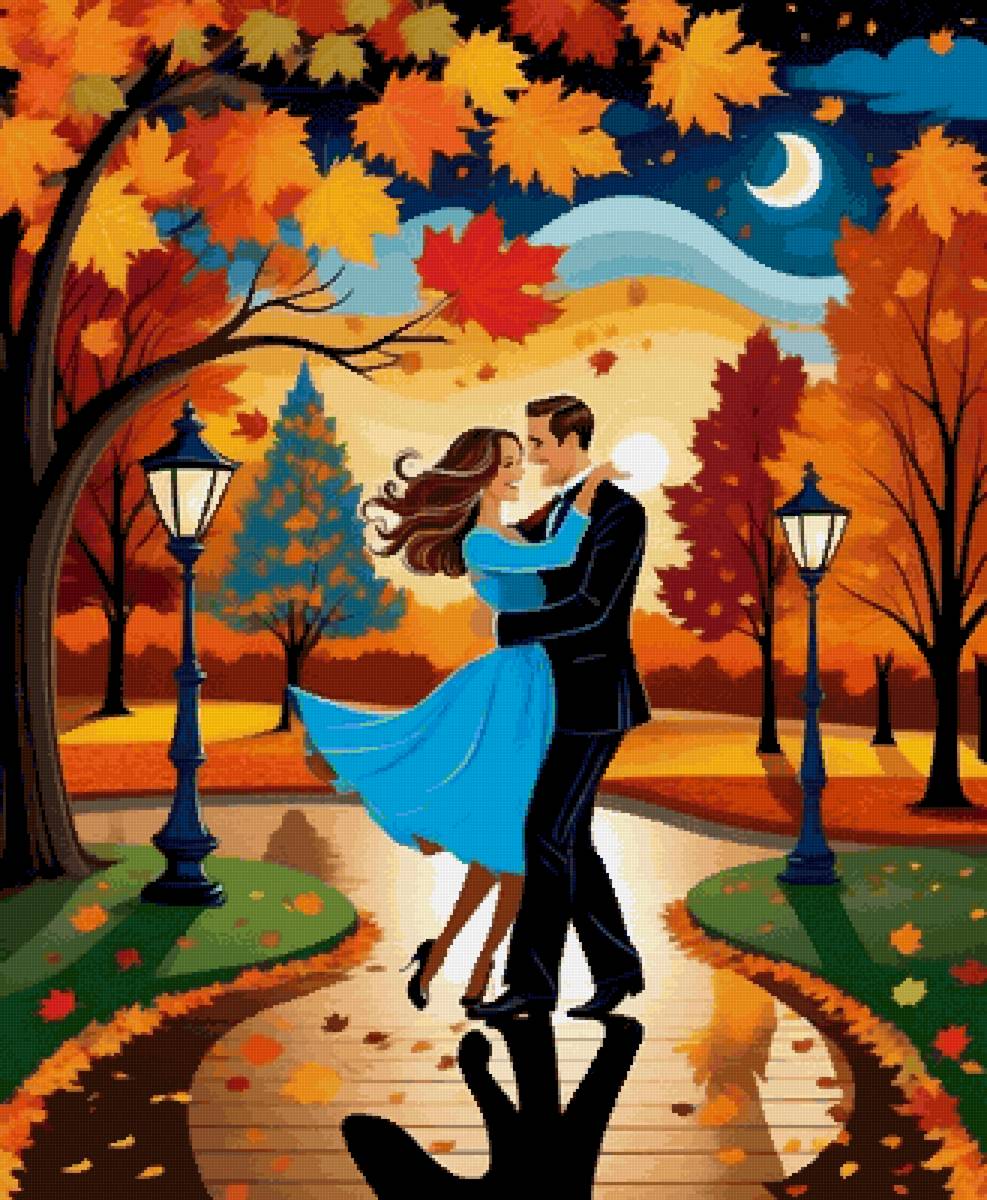 Осенний вальс 2 - романтика, танец, осень - предпросмотр