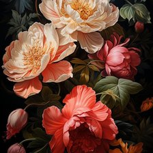 Схема вышивки «пионы»