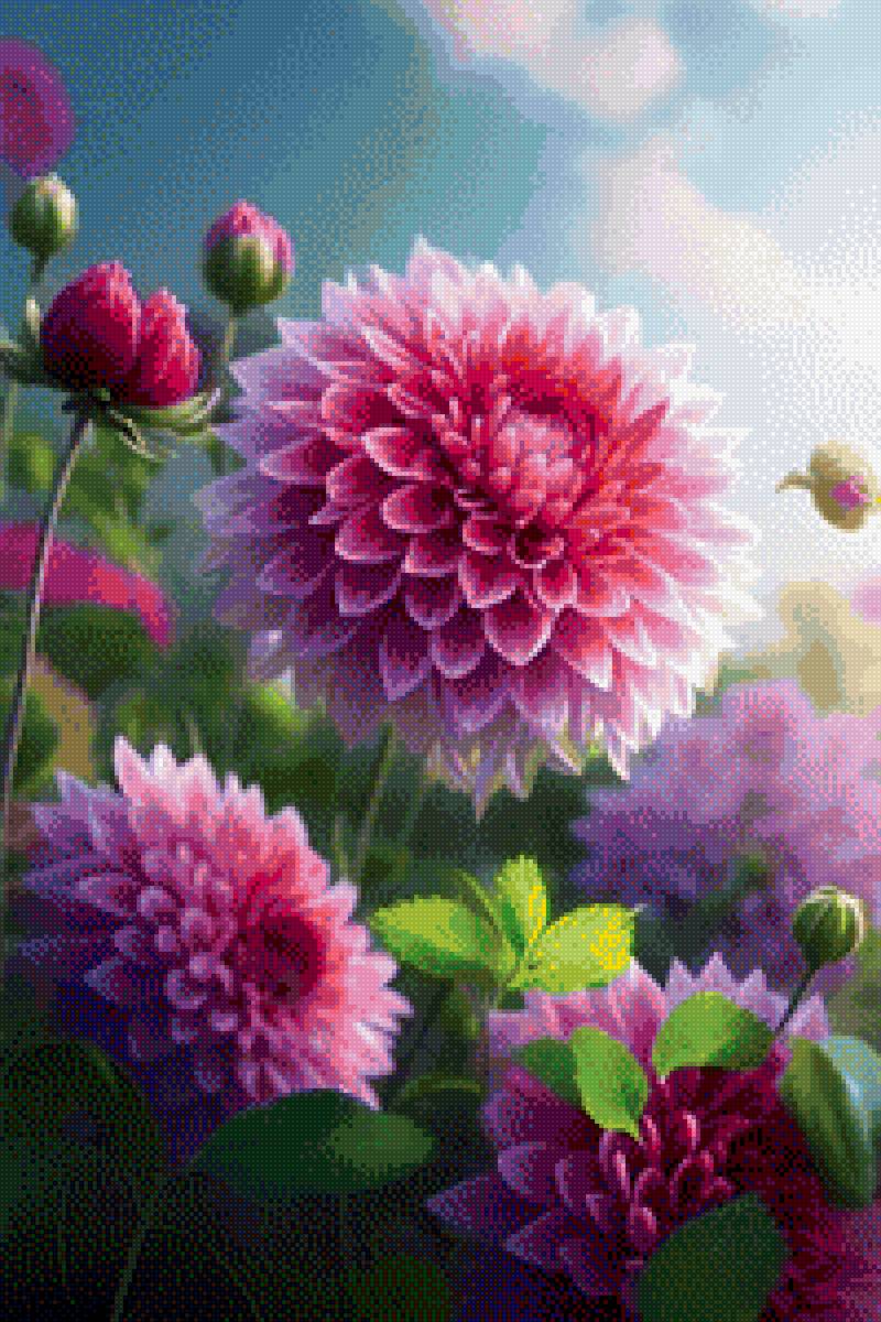 Георгины - цветы - предпросмотр