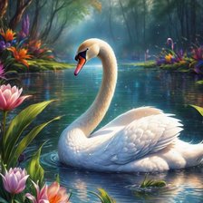 Схема вышивки «Лебедь»