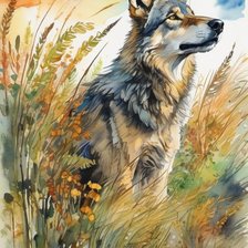 Схема вышивки «Волк»