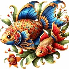 Схема вышивки «Рыбы»