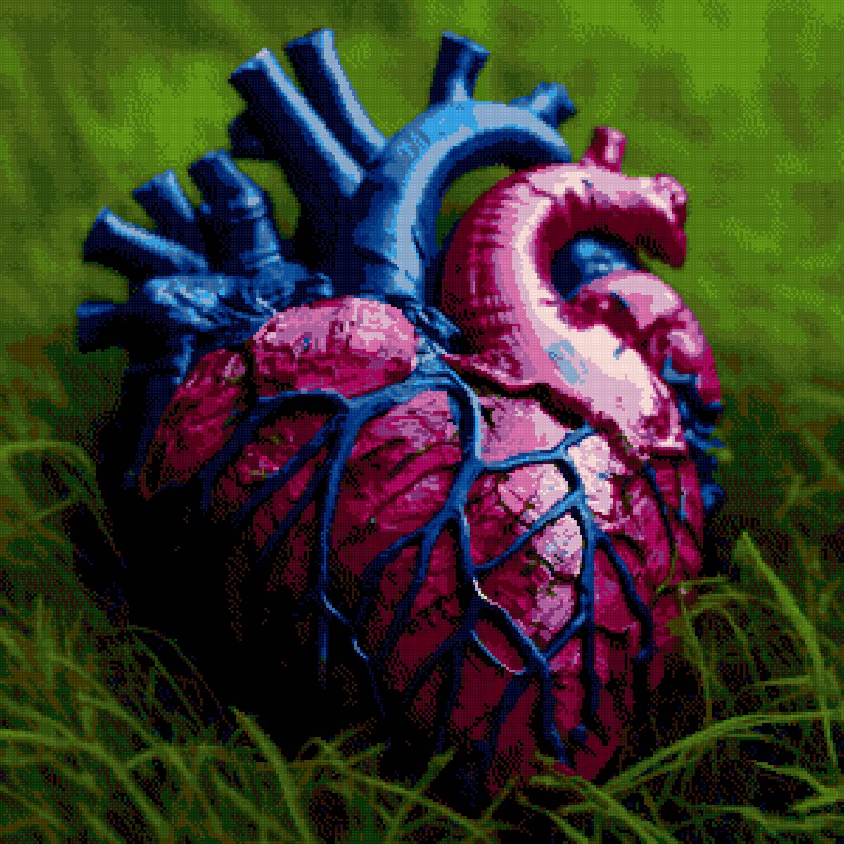 Сердце дракона в траве - сердце розовое - предпросмотр