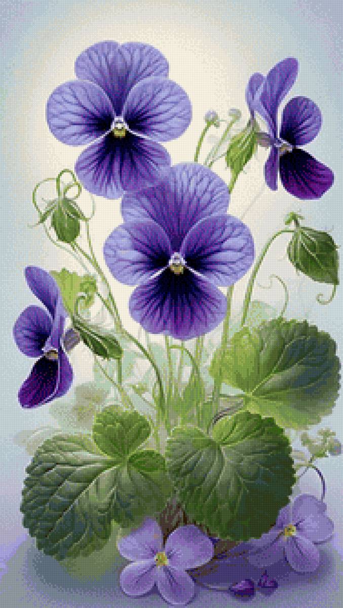 Фиалки - фиалки, цветы - предпросмотр