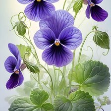 Схема вышивки «Фиалки»