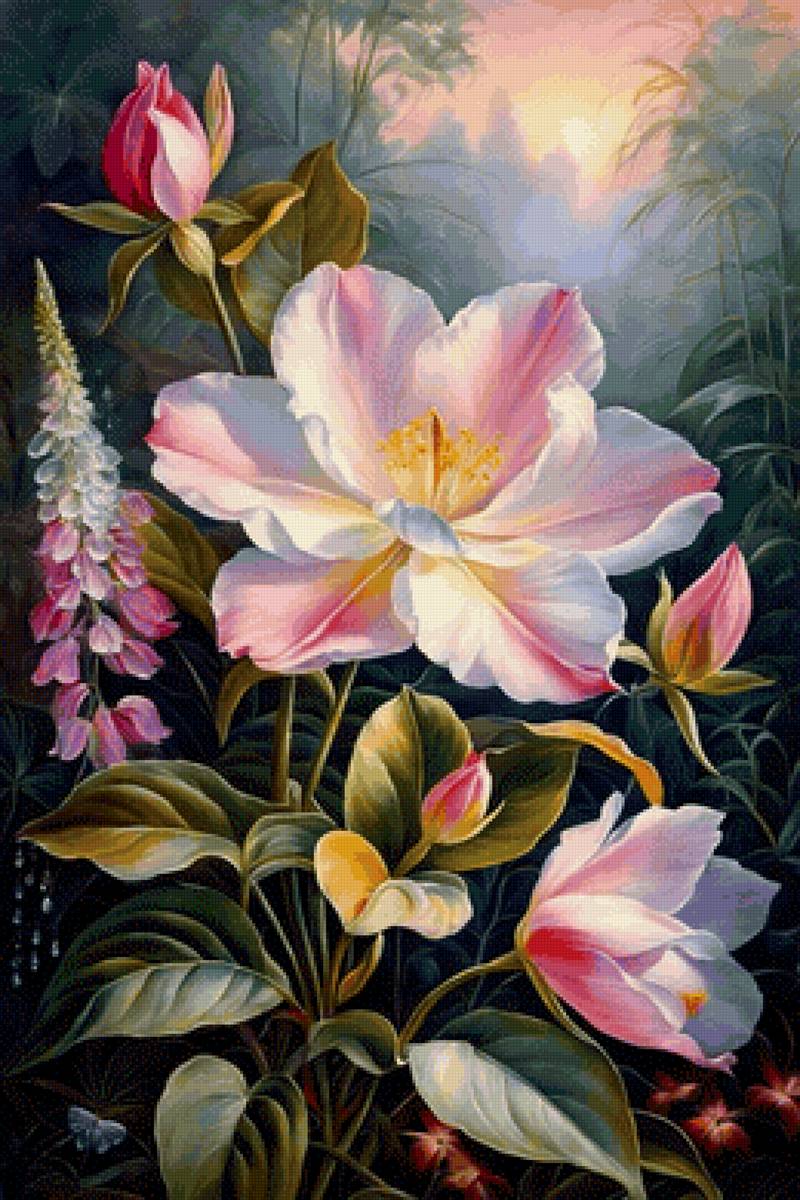 Утро в саду - цветы - предпросмотр