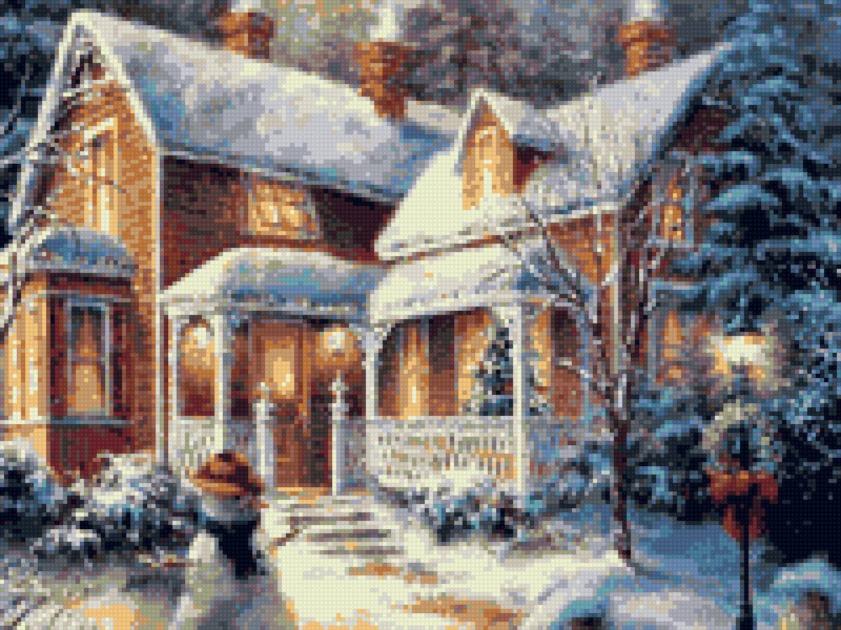 милый дом - дом. зима, пейзаж - предпросмотр