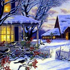 Схема вышивки «милый дом зима6»