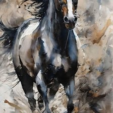 Схема вышивки «Лошадь. Акварель»
